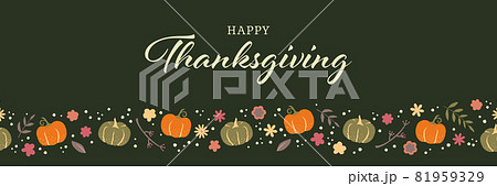 Thanksgiving　感謝祭　バナー　シームレス　パターン　1:3 81959329