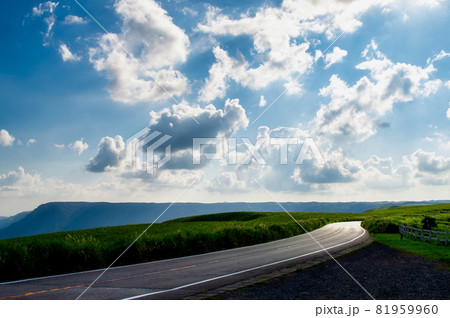 熊本県阿蘇ミルクロードと雲 81959960