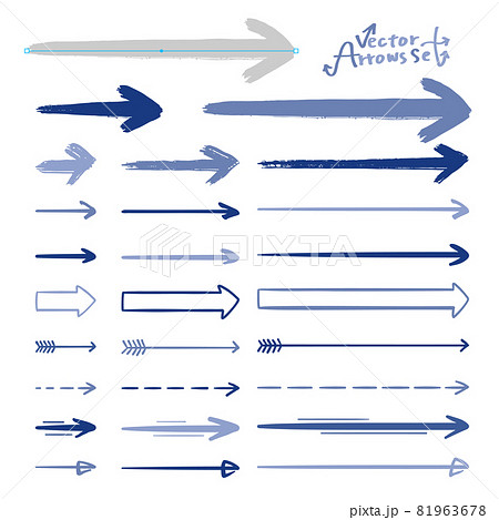 手描き風 様々な矢印のベクターイラストセット ブラシ登録済みのイラスト素材