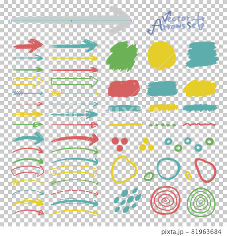 Hand-drawn style vector illustration set of various arrows and abstract objects Brush registered Hand-drawn style vector illustration set of various arrows and abstract objects Brush registered 81963684