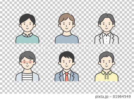 Illustration material set for young men Illustration material set for young men 81964549