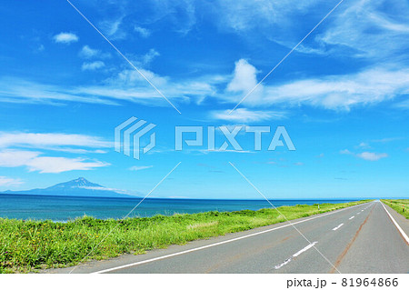 北海道 青空とオロロンライン 北海道 青空とオロロンライン 81964866