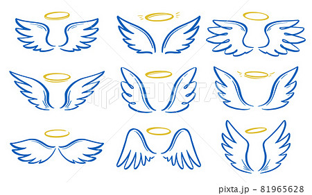 Angel doodle wing and halo Angel doodle wing and halo 81965628
