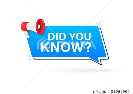 Did you know megaphone label. Vector stock illustration. 81965966