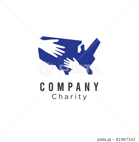 Usa America charity logo with helping hand symbol. Usa care And Foundation logo template vector illustration icon element isolated	 81967342