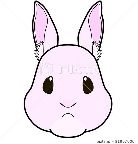 兎の顔のイラスト アウトラインあり のイラスト素材