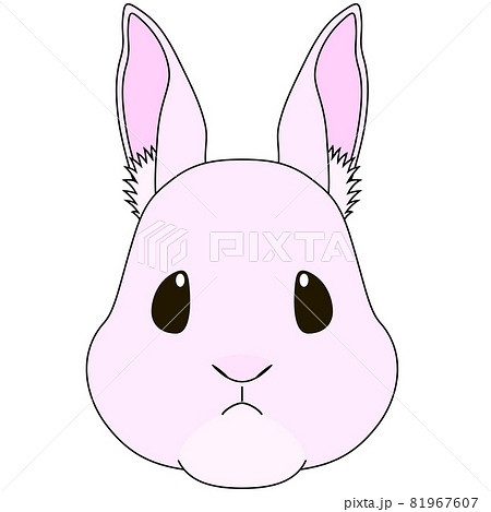 兎の顔のイラスト アウトラインあり のイラスト素材