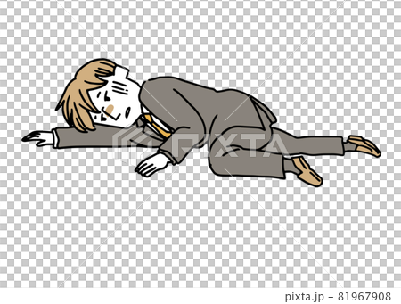 倒れているスーツを着た男性 81967908