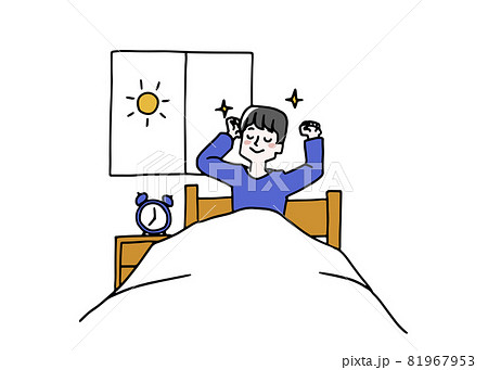 気持ちよく目覚めた男性 81967953