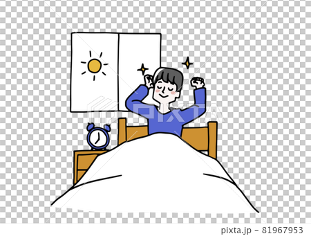 気持ちよく目覚めた男性 81967953