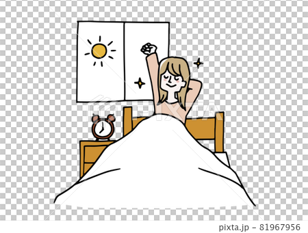 気持ちよく目覚めた女性 気持ちよく目覚めた女性 81967956