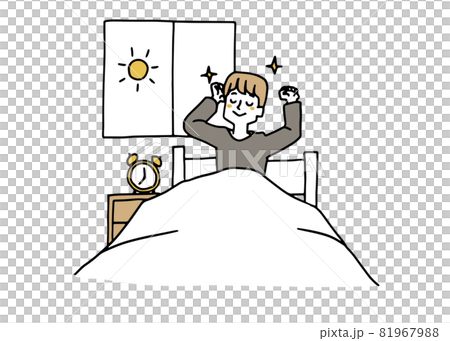 気持ちよく目覚めた男性 81967988