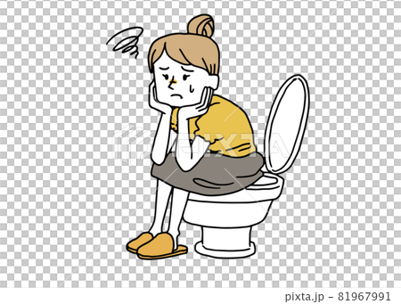 A woman with a bad toilet A woman with a bad toilet 81967991