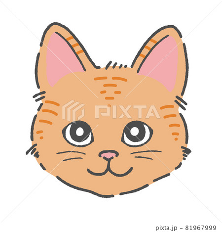 茶トラの猫の顔のイラスト素材 茶トラの猫の顔のイラスト素材