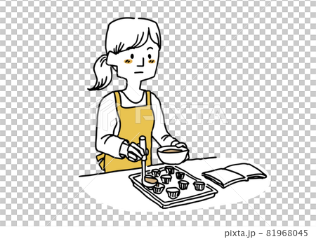 Woman making valentine chocolate Woman making valentine chocolate 81968045