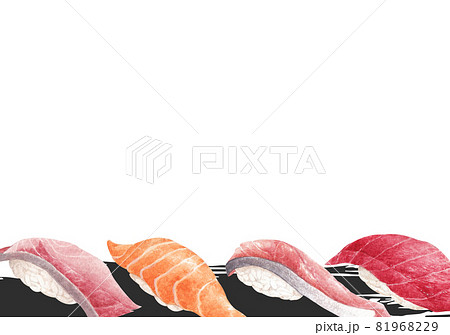 Sushi Japnaese food frame watercolor 81968229