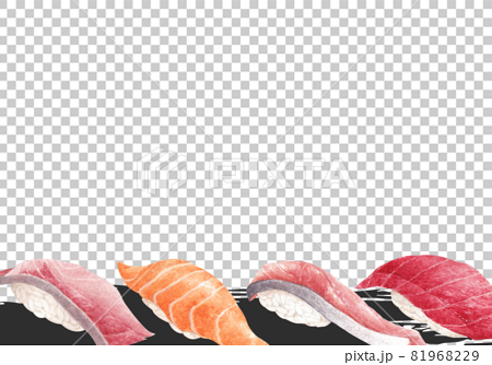 Sushi Japnaese food frame watercolor 81968229