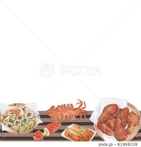 Korean food frame watercolor 81968239