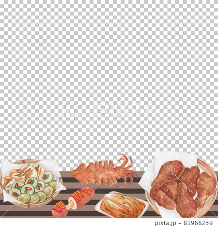 Korean food frame watercolor 81968239