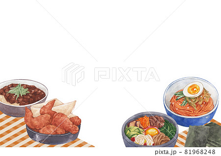Korean food frame watercolor 81968248