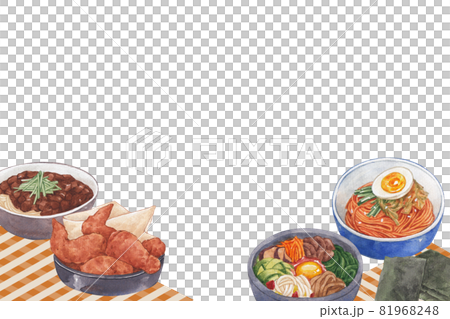 Korean food frame watercolor 81968248