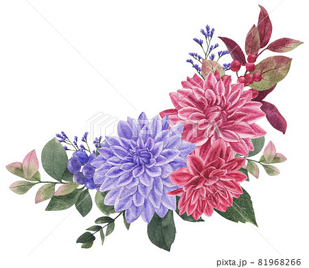 Mauve Red Floral watercolor 81968266