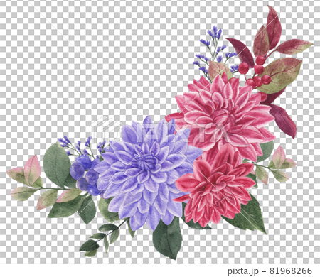 Mauve Red Floral watercolor 81968266