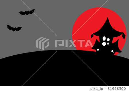 ハロウィンの背景 赤い月のイラスト素材 ハロウィンの背景 赤い月のイラスト素材