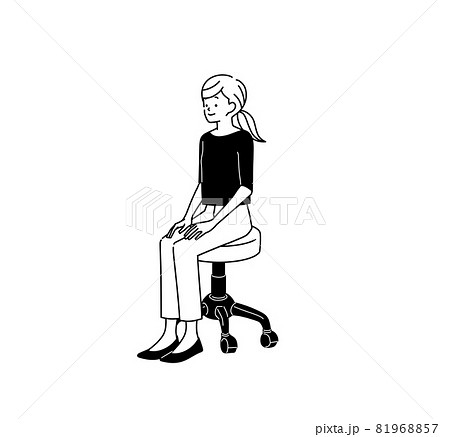 椅子に座っている女性-黒 椅子に座っている女性-黒 81968857