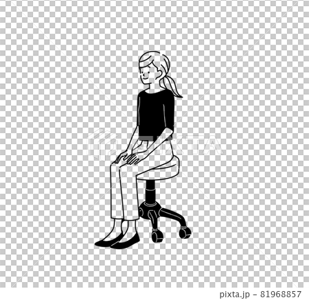 椅子に座っている女性-黒 椅子に座っている女性-黒 81968857