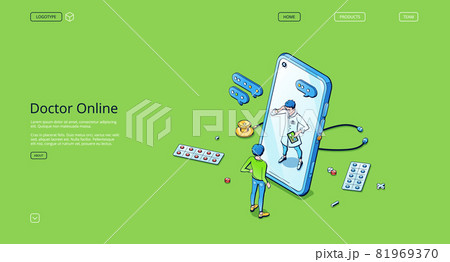 Doctor online isometric landing page, telehealth 81969370