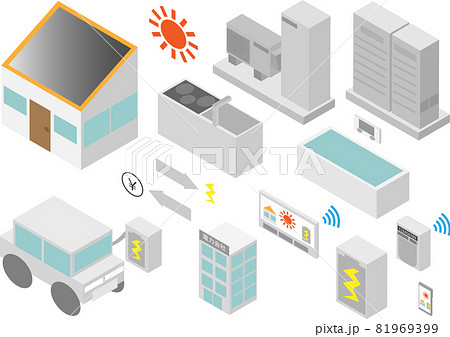 アイソメトリックな家庭エネルギーに関する家電セット アイソメトリックな家庭エネルギーに関する家電セット 81969399