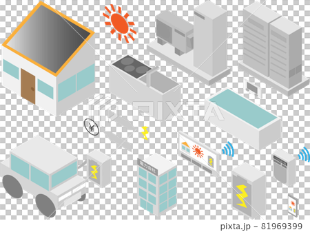 Home appliances set for isometric home energy 81969399