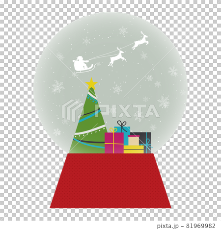 Illustration of a Christmas snow globe. Trees and gifts (vectors / clippings) Illustration of a Christmas snow globe. Trees and gifts (vectors / clippings) 81969982