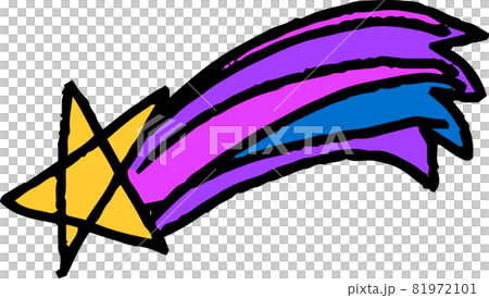 子供が描いた流れ星 願い事 落書き 子供が描いた流れ星 願い事 落書き 81972101