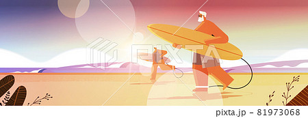 senior couple with surf boards aged man woman surfers holding surfboards summer vacation active old age concept senior couple with surf boards aged man woman surfers holding surfboards summer vacation active old age concept 81973068