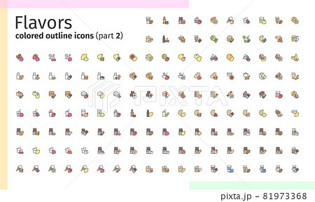 Flavors colored outline icons (part 2) 81973368