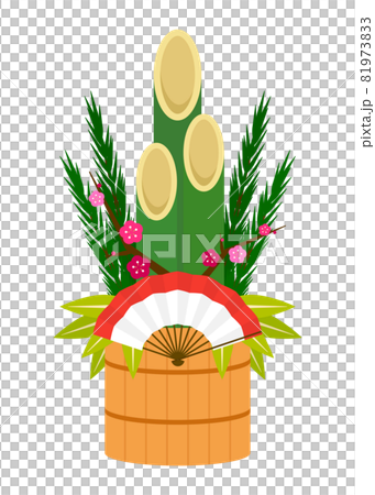 New year's card material Kadoma 81973833