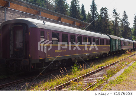 Old railroad wagons on the siding Old railroad wagons on the siding 81976658