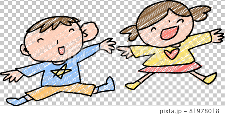 Children's graffiti children boys and girls couples cute kindergarten children Children's graffiti children boys and girls couples cute kindergarten children 81978018