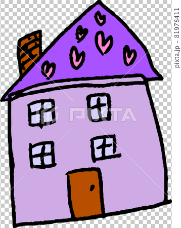 子供の落書き 家 住宅 住まい  81978411