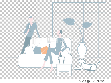 情侶在客廳喝酒+狗 情侶在客廳喝酒+狗 81978458