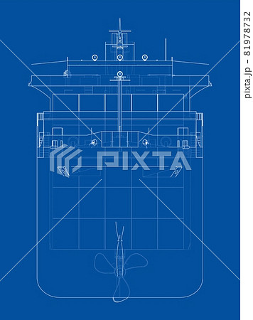 Cargo ship with containers. Vector 81978732