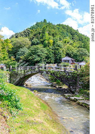 夏の秋月目鏡橋　福岡県朝倉市 81978961
