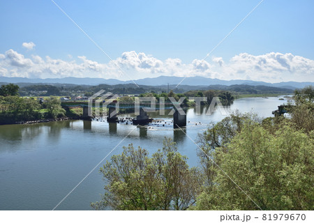 解体中の小谷木橋　奥州市水沢 81979670