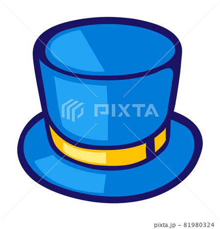 Illustration of cylinder hat in cartoon style. Cute funny object. 81980324