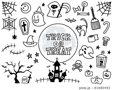 ハロウィン イメージキャラクターアイコンセットのイラスト素材