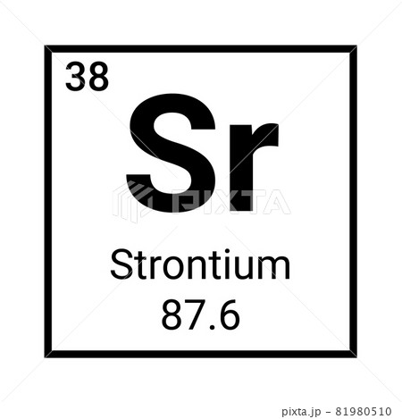 Strontium melting chemical element. Vector strontium symbol science periodic atom 81980510