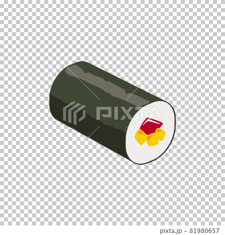 Sushi illustration, seaweed roll, toro taku roll, tuna takuan 81980657