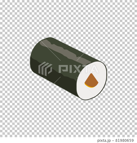 Sushi illustration, seaweed rolls, dried gourd rolls, Kanpyo maki Sushi illustration, seaweed rolls, dried gourd rolls, Kanpyo maki 81980659